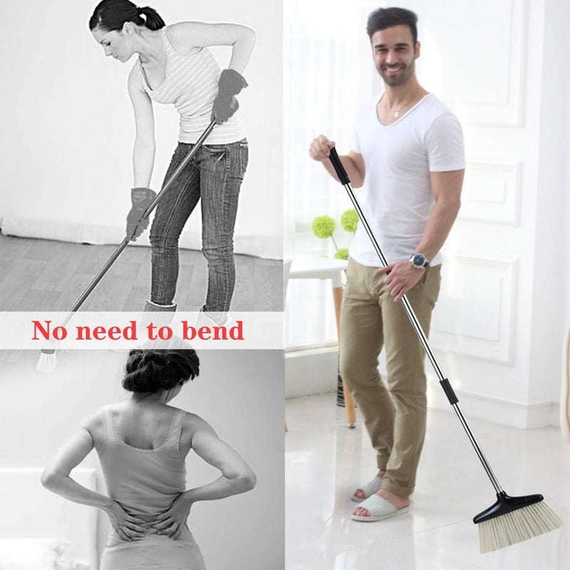 Beimu Broom and Dustpan Set for Home with Lid Indoor Upright Dustpan Broom and Dustpan Set Combo Dust Pan with Long Handle Apartment Household Essentials for New Home Angle Broom Sweeping Office Kitchen - Image 3